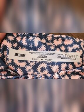 Goldsheep Pink and Navy Printed Leggings - Medium